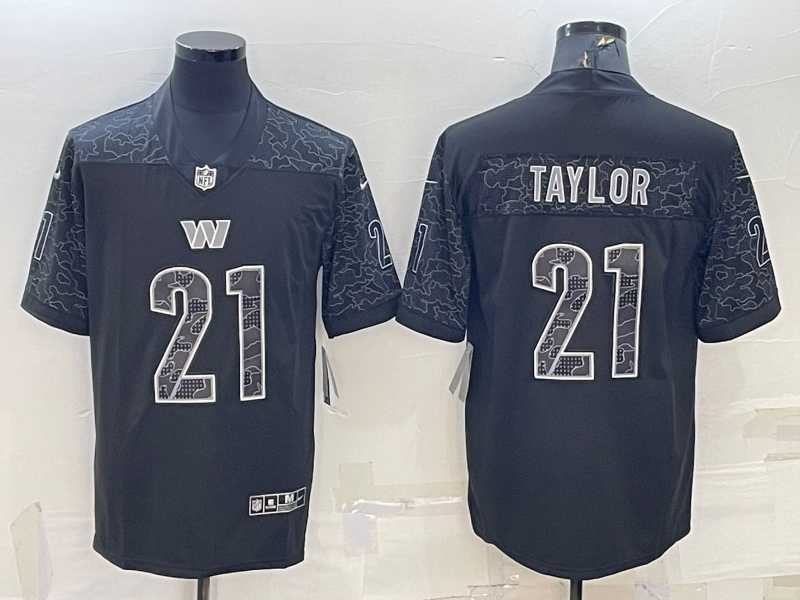 Mens Washington Commanders #21 Sean Taylor Black Reflective Limited Stitched Football Jersey